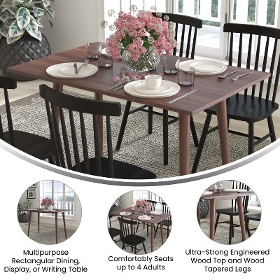 Hatfield 48" Dark Walnut Mid-Century Modern Engineered Wood Dining Table