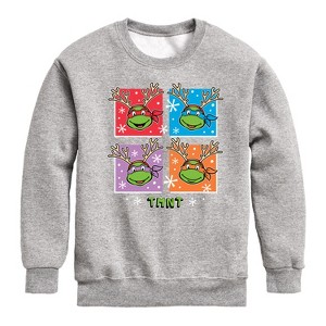 Boys' - Teenage Mutant Ninja Turtles - Reindeer Turtles Graphic Long Sleeve Fleece Sweatshirt - 1 of 4