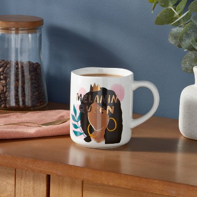 16oz Stoneware Melanin Queen Mug White - Opalhouse&#8482;_2