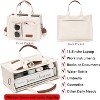 Fmeida Tote Bag for Women With Compartments,Large Canvas Tote Women's Purse Crossbody Bags Work Laptop Book Bag White 14.3 inches - 2 of 4