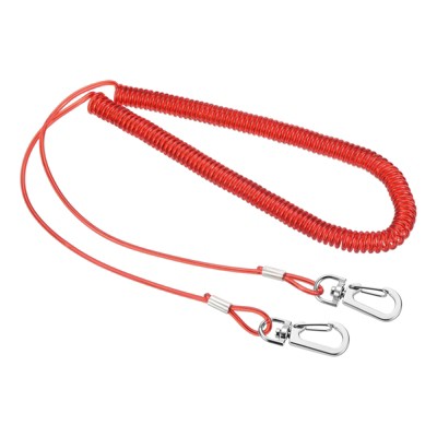Unique Bargains Heavy Spring Safety Extension Cord Retractable Fishing Coiled Lanyard 1 Pc