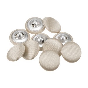 Unique Bargains Blouses Sweater Round Aluminum Cotton Fabric Cloth Covered Buttons 10 Pcs - 1 of 4