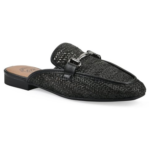 Женские сабо White Mountain Women's Bobbin Slip-on Mule, Black Smooth, 9
