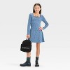 Girls' Long Sleeve Square Neck Ribbed Dress - art class™ - image 3 of 3