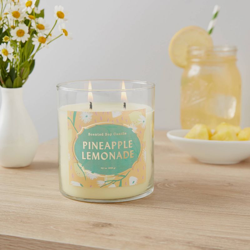 Lidded Glass Jar Candle Pineapple Lemonade - Opalhouse™, 2 of 4