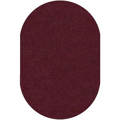 Carpets for Kids Mt. St. Helens Solids Cranberry Oval Classroom Rug, 8'3"X11'8"