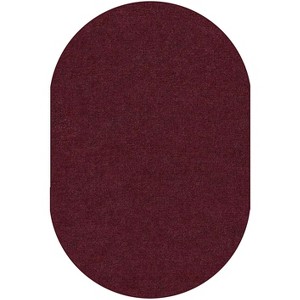 Carpets for Kids Mt. St. Helens Solids Cranberry Oval Classroom Rug, 8'3"X11'8" - 1 of 4