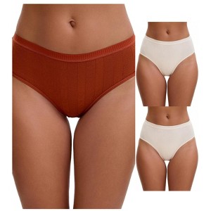 INSPIRE CHIC Women's High Waisted Butt Lifter Briefs Tummy Control Underwear, Available in Plus Size 3 Packs - 1 of 4