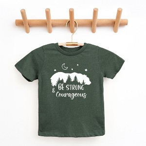 The Juniper Shop Be Strong And Courageous Bear Trees Toddler Short Sleeve Tee - 1 of 2