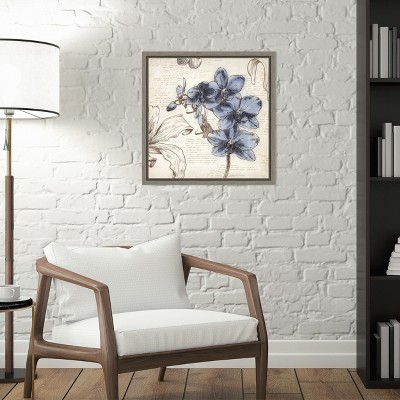 Blushing Blue Orchid Botanical Canvas Wall Art Print