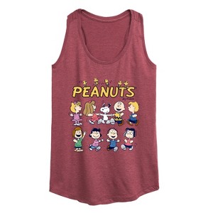 Women's - Peanuts - Peanuts Characters Graphic Racerback Tank - 1 of 4