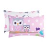 Everyday Kids 3-Piece Toddler Fitted Sheet, Flat Sheet and Pillowcase Set - Owls - Soft Breathable 100% Cotton Percale Girls Toddler Bed Sheets Set - 3 of 4