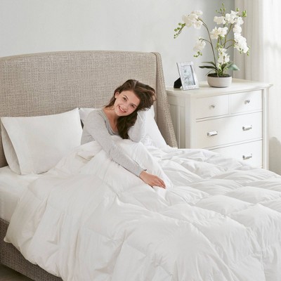 Full White Cotton Down Comforter Set