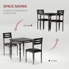 Dining Table Set for 2, Dining Table and Chairs Set of 2, 3 Piece Dining Table Set with Spiral Table Legs - 3 of 4