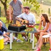 Gymax Folding Picnic Table for 4-6 People Wooden Roll Up Travel Camping Table with Carrying Bag Portable Lightweight Floor Table for Backyard BBQ - 2 of 4