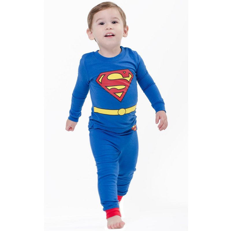 INTIMO Boys' Toddler' Superman Pajama Set, 3 of 6