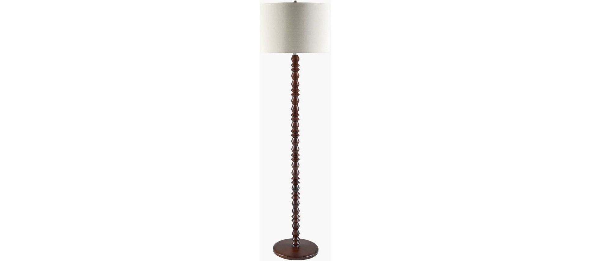 Livabliss Padauk 61"H x 16"W x 16"D Modern Light Gray Floor Lamps