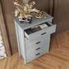 NicBex Vintage 2-Drawer Wooden Nightstand, Storage Cabinet for Bedroom, Simple & Sturdy Dresser for Closet Space, Bedroom Side Table - 2 of 4