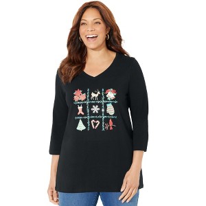 Catherines Women's Plus Size Wit & Whimsy Tees - 1 of 4