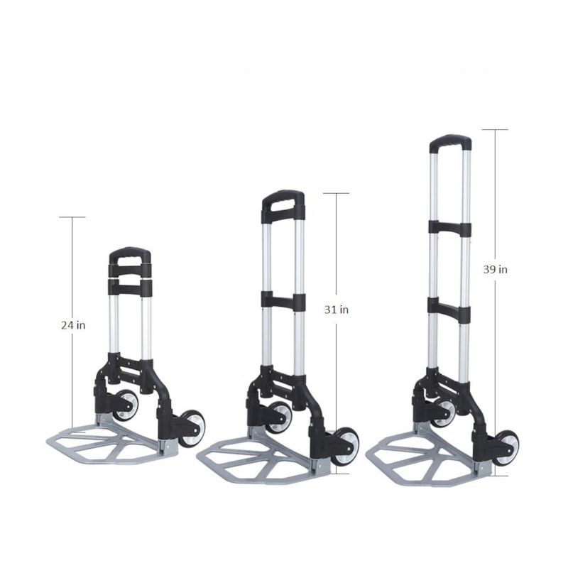 MPM Foldable Hand Truck and Dolly Cart, Aluminum Luggage Trolley, Lightweight Folding Hand Cart, Multipurpose Use For Office, Travel, 3 of 7
