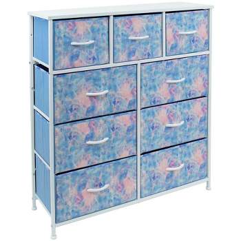 Sorbus Dresser with 9 Drawers - Furniture Storage Chest Tower Unit for Bedroom, Closet, etc - Steel Frame, Wood Top, Fabric Bins