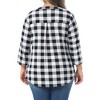Women's Plus Size Floral Printed V Neck Zip Up 3/4 Sleeve Casual Fashion Blouses - Agnes Orinda - 4 of 4