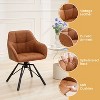 Hyleory Vintage Leather Dining Chairs Set of 2, Swivel Counter Stools for Kitchen Island, 360° Rotating Bar Height Chairs with Padded Seat - 4 of 4