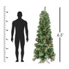 Garden Elements Artificial Pre-Lit Pencil Fir Christmas Tree with Pine Cones, 654 Tips, 350 Clear Lights, 6.5 ft - 4 of 4