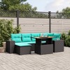 vidaXL 7 Piece Patio Sofa Set with Cushions - Black - 2 of 4