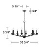 Franklin Iron Works Norwell Semi Gloss Black Chandelier 35 3/4" Wide Modern Industrial Candle 8-Light Fixture for Dining Room - 4 of 4