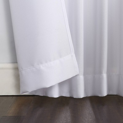 White Semi-Sheer Tab Top Polyester Curtain Panel, 40" x 108"