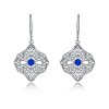 Guili Sterling Silver White Gold Plated Wreath Drop Earrings with Colored CZ, a stunning piece that adds elegance to any fashion style - 3 of 3