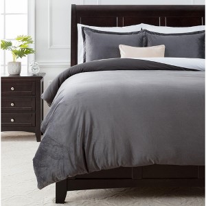 Chanasya Velvet Velour Duvet Cover Set - 1 of 4