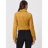 INSPIRE CHIC Women's Casual Faux Suede Notched Collar Button Up Cropped Jacket with Pockets - 4 of 4