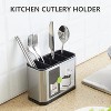 LunaLulinlk Kitchen Cutlery Utensil Holder Spoon Fork Storage Organizer for Countertop Kitchen Rustproof, Flatware Caddy Stainless Steel - 3 of 4