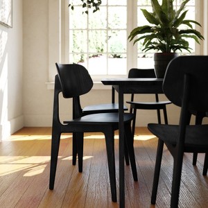 Emma and Oliver Set of 2 Solid Wood Dining Chairs with Curved Oval Backrests - 1 of 4