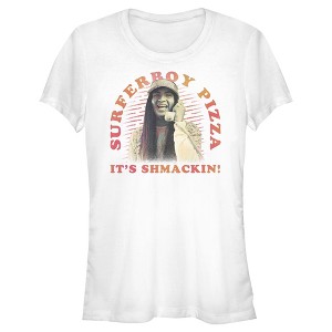 Juniors Womens Stranger Things It's Shmackin Superboy Pizza T-Shirt - 1 of 4
