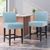 Okak Set of 2 Rustic Solid Wood Counter Height Bar Stools for Dining Rooms,Upholstered Back Counter Bar Stools Without Arm - 2 of 4