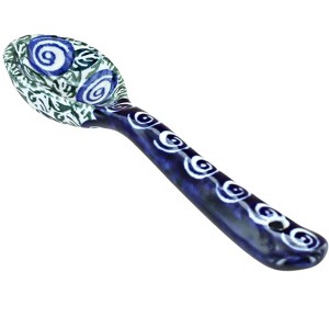 Blue Rose Polish Pottery 1739 Zaklady Sugar Spoon - 1 of 1