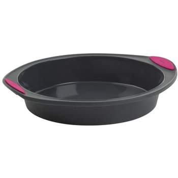 Trudeau Structure Silicone 9-Inch Round Cake Pan, Gray/Pink