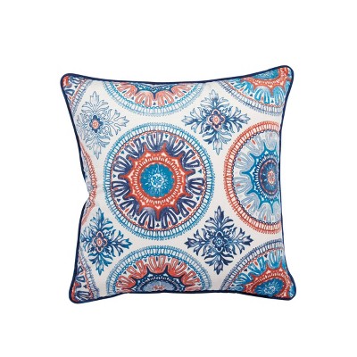 20"x20" Oversize 'Ocean' Medallion Print Square Throw Pillow Blue - Sure Fit