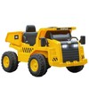 Qaba Caterpillar Licensed 12V Electric Ride on, Excavator Kids Tractor Ride on w/ Remote, Bucket, Shovel, Music, Loudspeaker for Ages 3-6, Yellow - 4 of 4