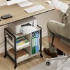 3-Tier Rolling Printer Stand with Built-In Power Outlets and USB Ports, Utility Storage Cart – Printer Cart with Storage Shelves for Home and Office - 4 of 4