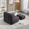 Lyngins Plush Mosha Velvet Bean Bag Chair & Ottoman, Ergonomic Lazy Chair, Fluffy Accent Chair, Indoor Modern Sofa Chair for Adults & Kids - 3 of 4