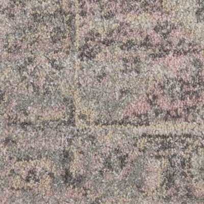 Handmade Vintage Kashan Ivory/Pink Easy-Care Rectangular Rug