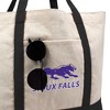 University of Sioux Falls Primary Logo Canvas Tote Bag With External Pocket, Reusable Shoulder Bag for Shopping, Beach, Black - 2 of 4