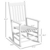 Wooden Rocking Chair Set, Curved Armrests, High Back, Slatted Seat Outdoor Rocker Set - 3 of 4