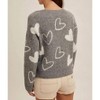 Women's Heart V-neck Sweater Top - Hem & Thread - 3 of 4