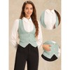 INSPIRE CHIC Women's Vintage Waistcoat Button Up Steampunk Jacquard Sleeveless Suit Vest - 2 of 4