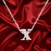 Slickblue 16" Adjustable Rhodium Initial Necklace, Pave Set Cubic Zirconia, Choose from f/v/w/z Letters - 3 of 3